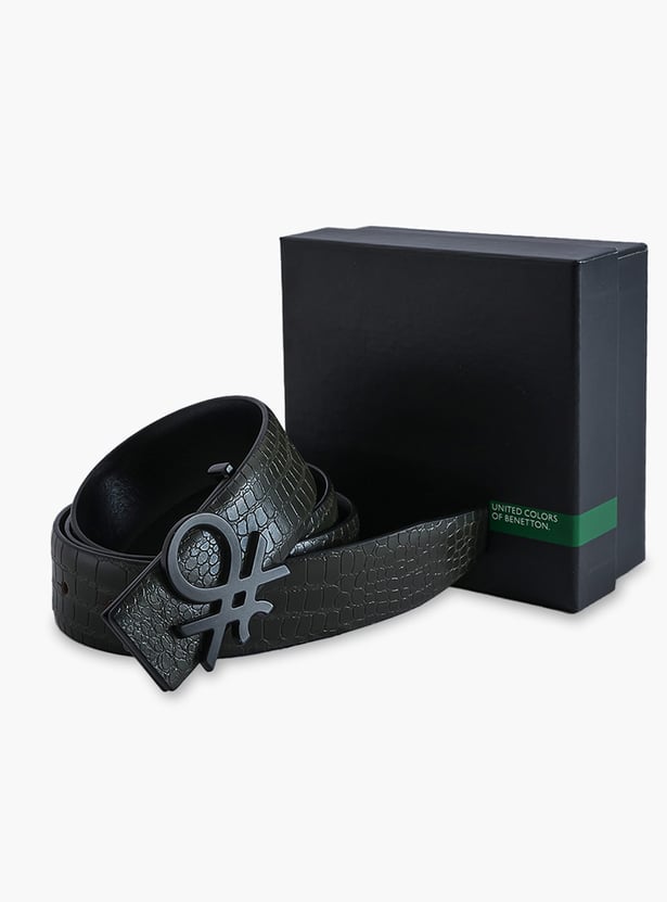 UNITED COLORS OF BENETTON Embossed Leather Belt