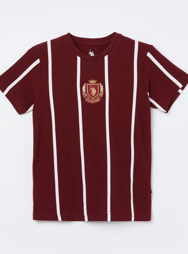 US POLO ASSN KIDS Boys Striped Relaxed Fit T-shirt