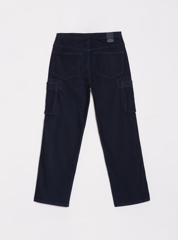 ALLEN SOLLY Boys Darkwashed Cargo Jeans