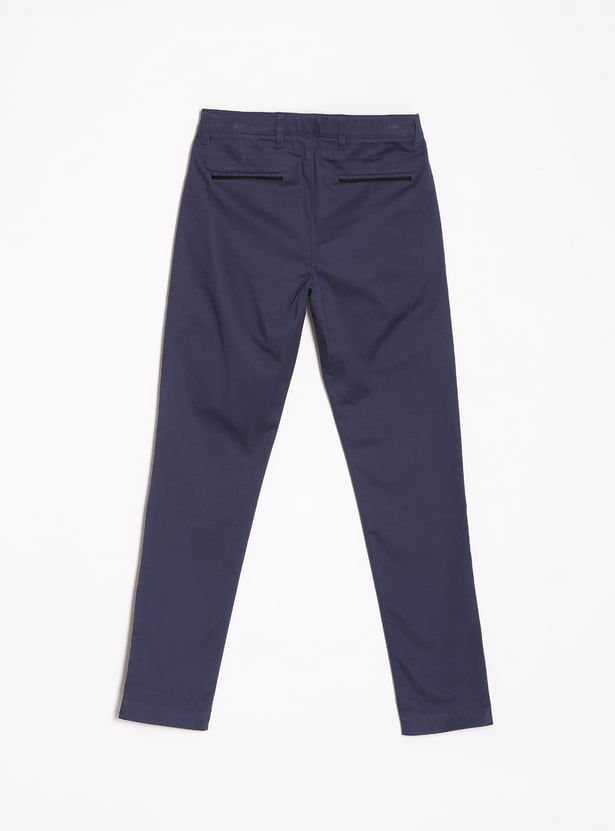 ALLEN SOLLY Boys Solid Slim Fit Trousers