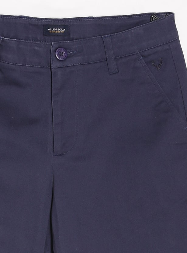 ALLEN SOLLY Boys Solid Slim Fit Trousers