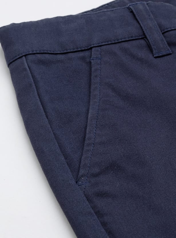 ALLEN SOLLY Boys Solid Slim Fit Trousers