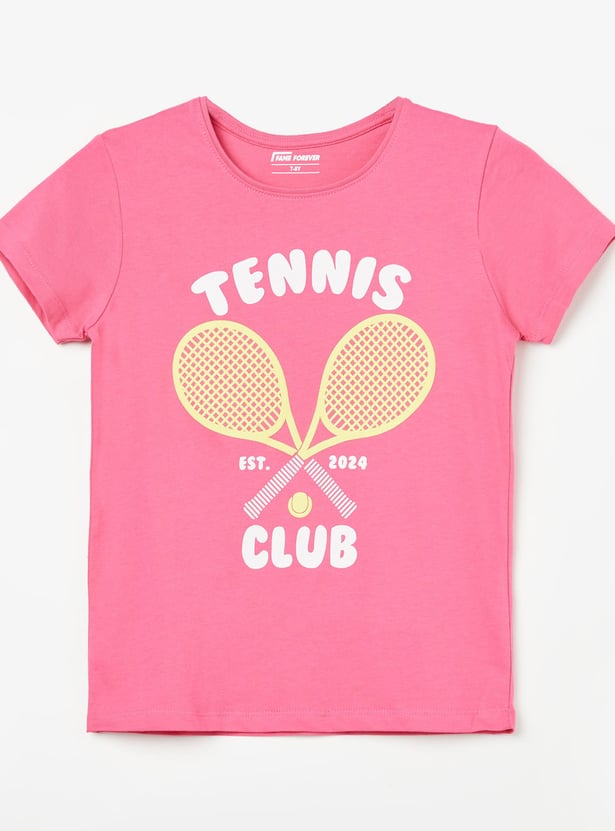 FAME FOREVER Girls Graphic Print T-shirt
