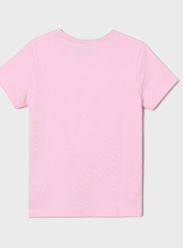 FAME FOREVER Girls Glitter Print T-shirt
