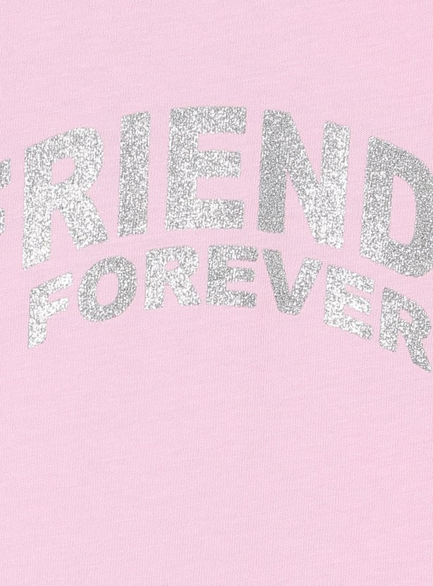 FAME FOREVER Girls Glitter Print T-shirt