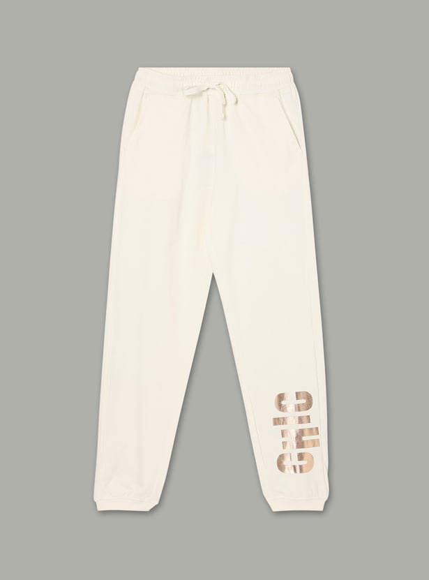 FAME FOREVER Girls Metallic Print Joggers