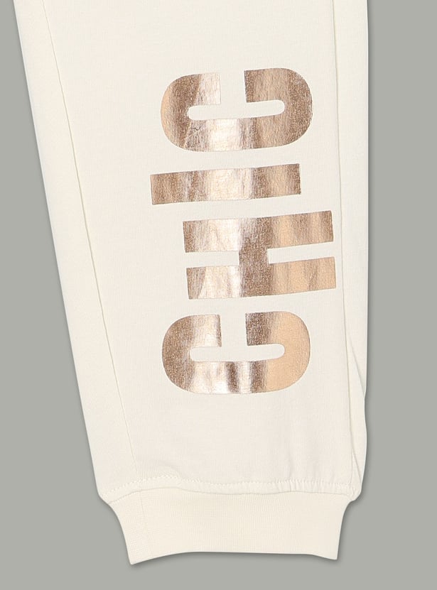 FAME FOREVER Girls Metallic Print Joggers