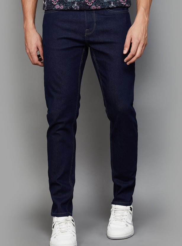 FLYING MACHINE Darkwashed Slash Jeans (Slim Tapered)