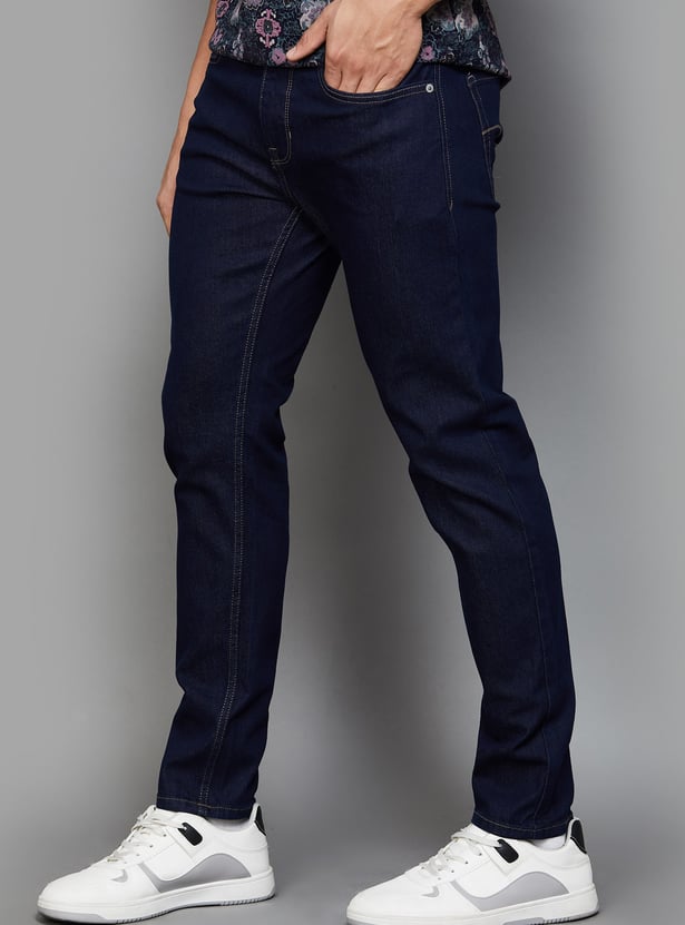 FLYING MACHINE Darkwashed Slash Jeans (Slim Tapered)