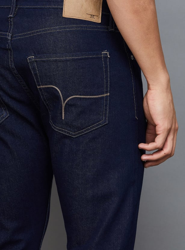 FLYING MACHINE Darkwashed Slash Jeans (Slim Tapered)