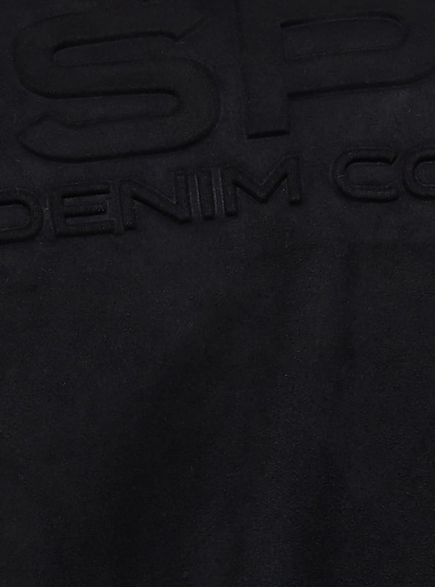 US POLO ASSN Embossed Faux Leather Bomber Jacket