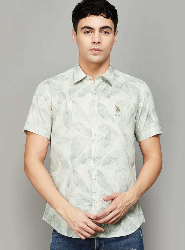US POLO ASSN Leaf Print Regular Fit Shirt