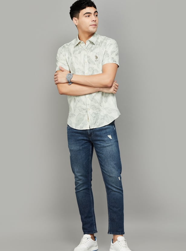 US POLO ASSN Leaf Print Regular Fit Shirt