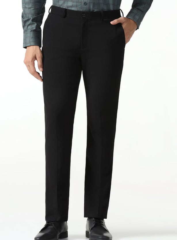 BLACKBERRYS Solid B-95 Formal Trousers (Slim Comfort)