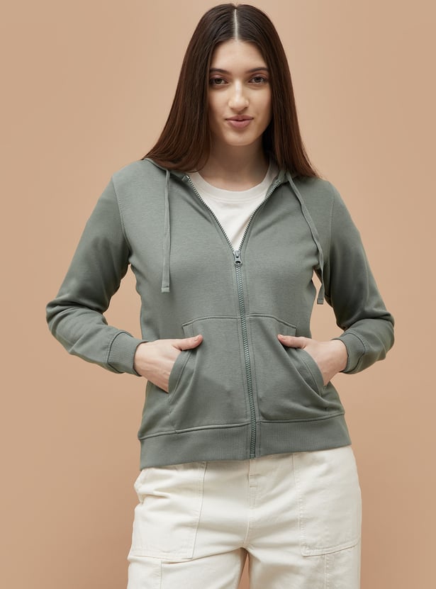 FAME FOREVER Solid Hooded Sweatshirt