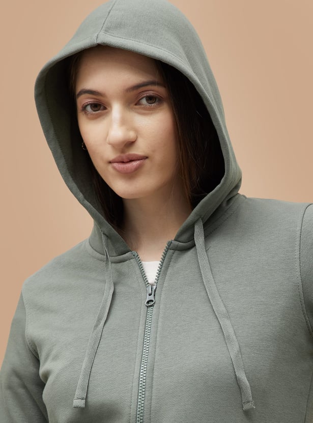 FAME FOREVER Solid Hooded Sweatshirt