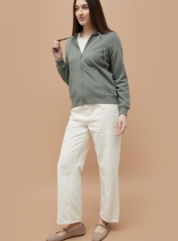 FAME FOREVER Solid Hooded Sweatshirt