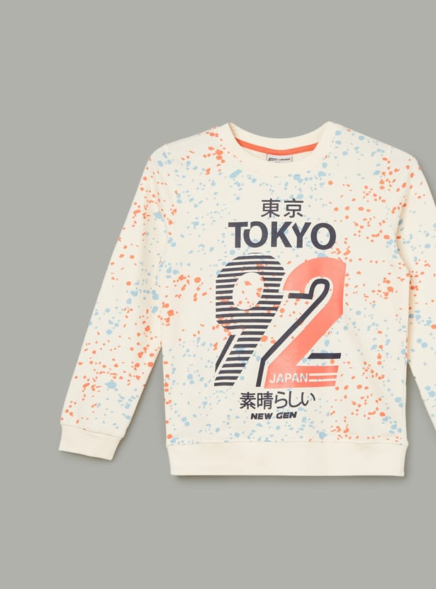 FAME FOREVER Boys Printed Crew Neck Sweatshirt