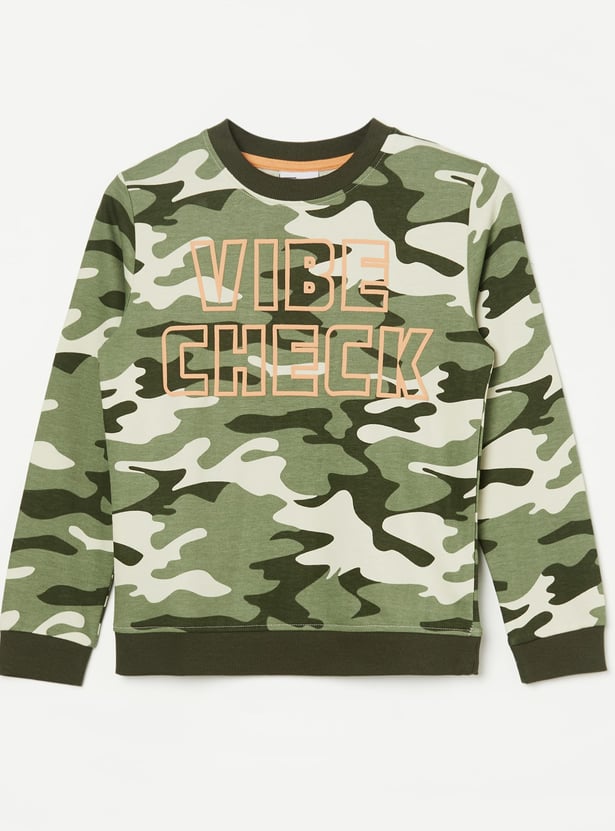 FAME FOREVER Boys Camouflage Print Sweatshirt