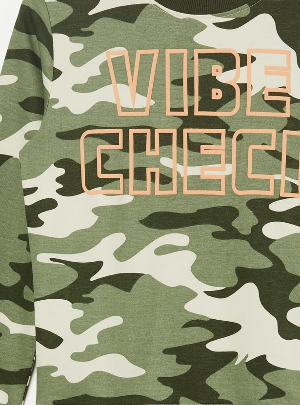 FAME FOREVER Boys Camouflage Print Sweatshirt