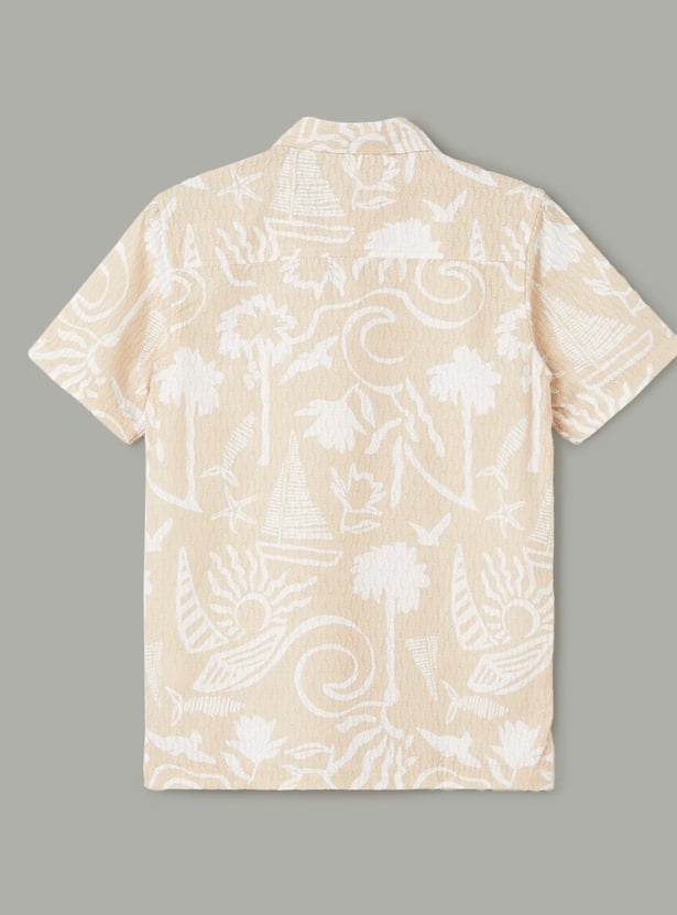 FAME FOREVER Boys Tropical Print Shirt