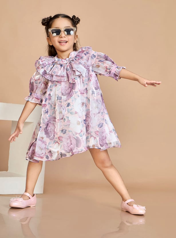 PEPPERMINT Girls Floral Print A-line Dress