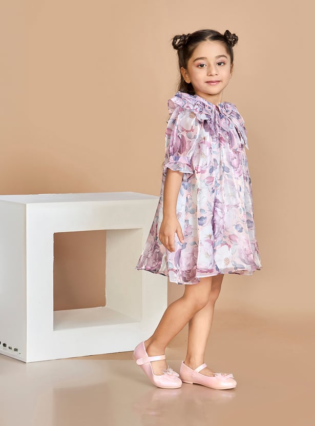 PEPPERMINT Girls Floral Print A-line Dress