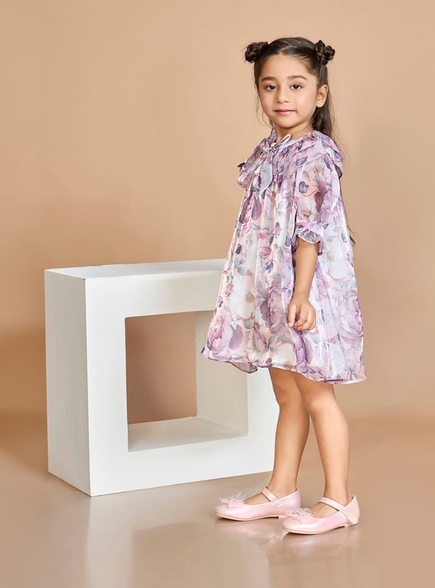 PEPPERMINT Girls Floral Print A-line Dress