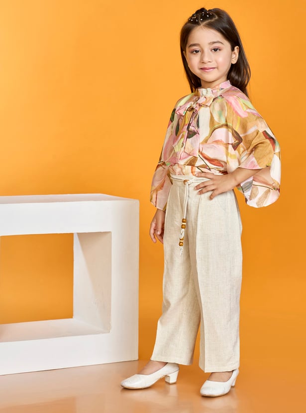 PEPPERMINT Girls Printed Top and Trousers