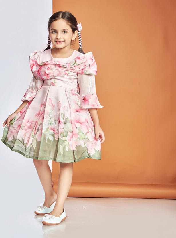 PEPPERMINT Girls Floral Print A-line Dress
