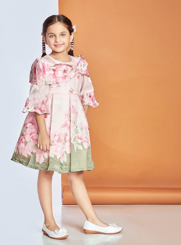 PEPPERMINT Girls Floral Print A-line Dress