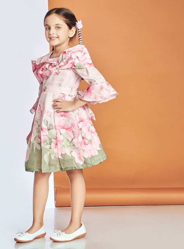 PEPPERMINT Girls Floral Print A-line Dress