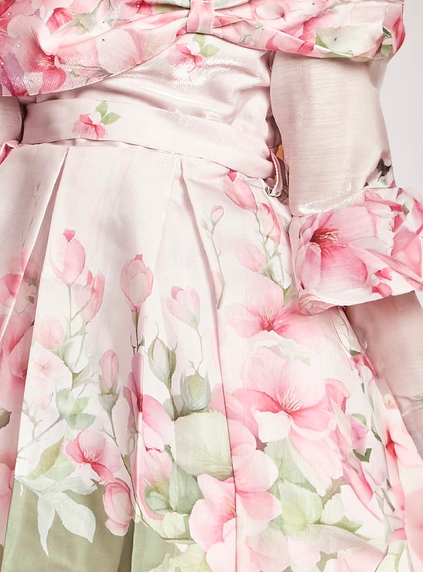 PEPPERMINT Girls Floral Print A-line Dress