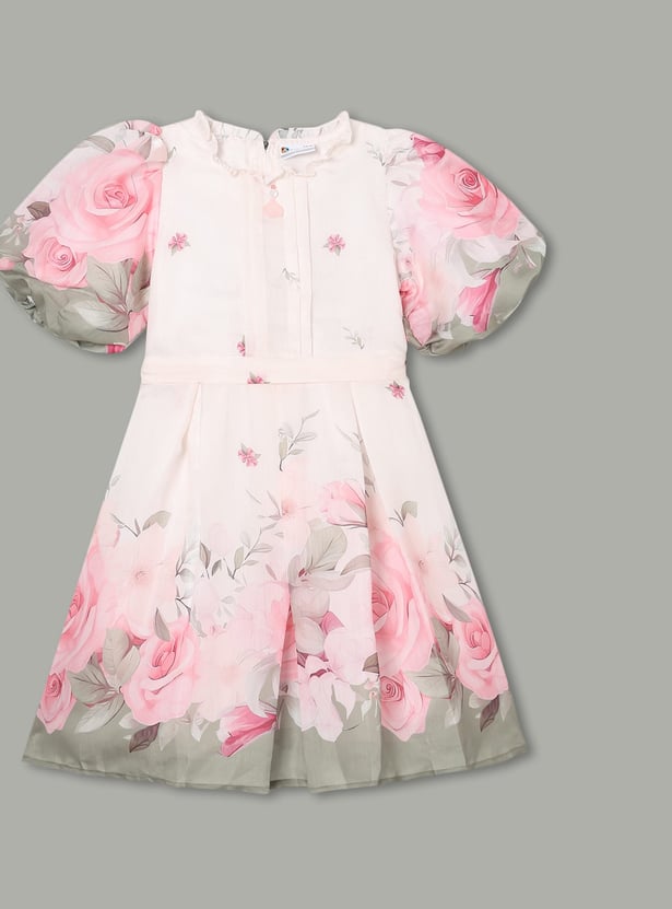 PEPPERMINT Girls Floral Print A-line Dress