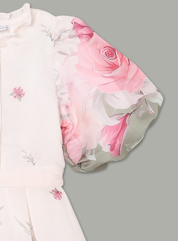 PEPPERMINT Girls Floral Print A-line Dress
