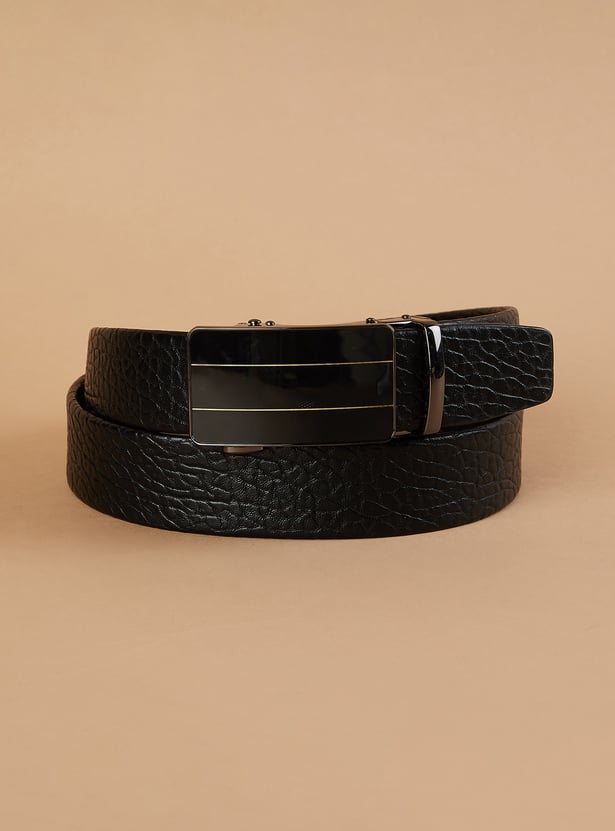 CODE Croc-Textured Buckled Formal Belt