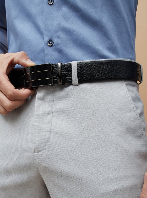 CODE Croc-Textured Buckled Formal Belt