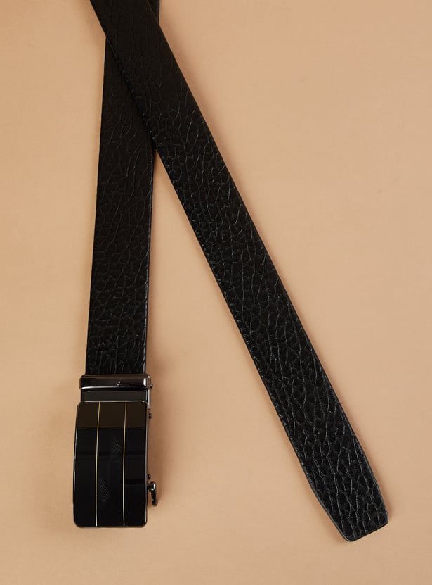 CODE Croc-Textured Buckled Formal Belt