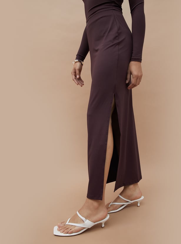 GINGER Solid Slitted Skirt
