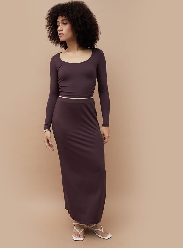 Buy GINGER Solid Scoop Neck Top from Ginger at just INR 999.0