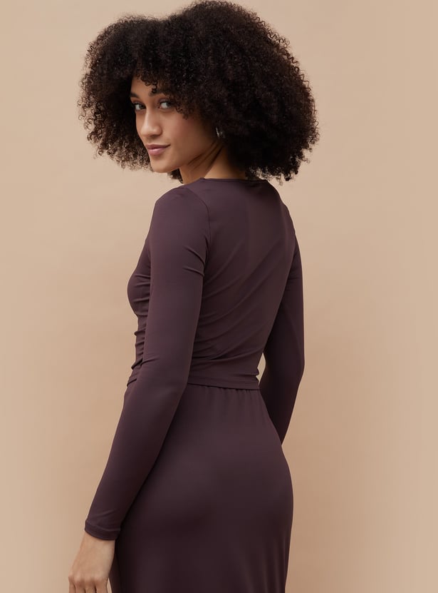 GINGER Solid Scoop Neck Top