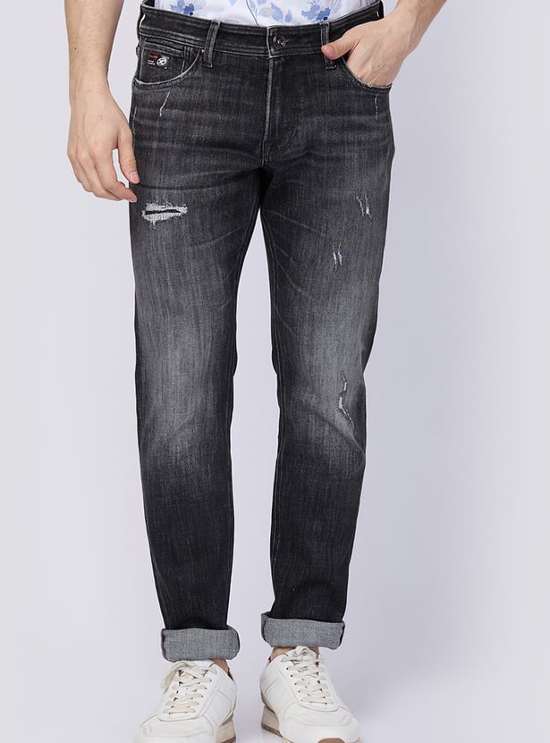 KILLER Stonewashed Slim Straight Jeans