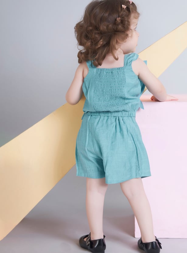 PEPPERMINT Girls Bow Detail Top with Skort