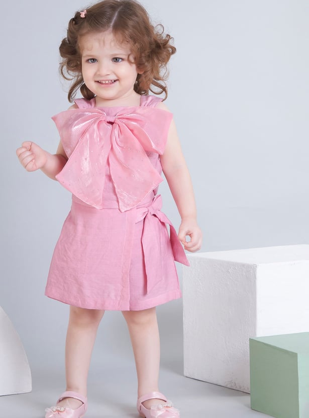 PEPPERMINT Girls Bow Detail Top with Skort