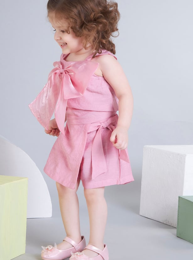PEPPERMINT Girls Bow Detail Top with Skort