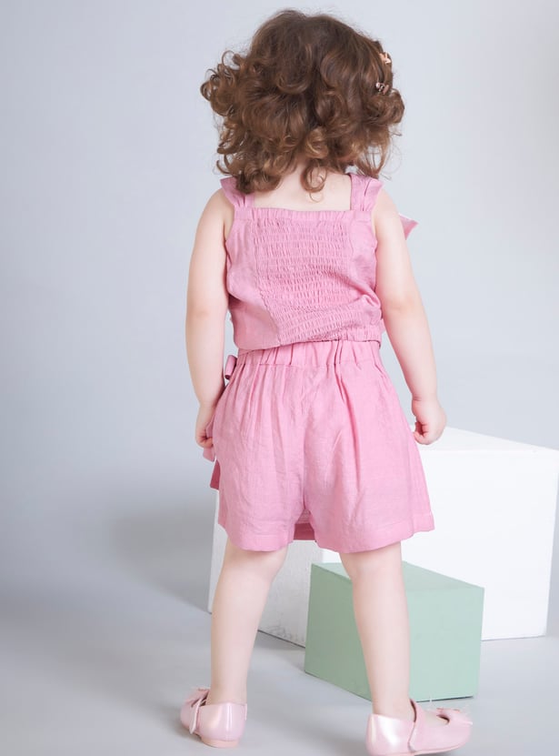 PEPPERMINT Girls Bow Detail Top with Skort