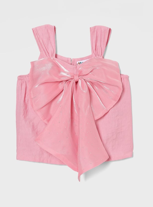 PEPPERMINT Girls Bow-Detailed Top with Skort