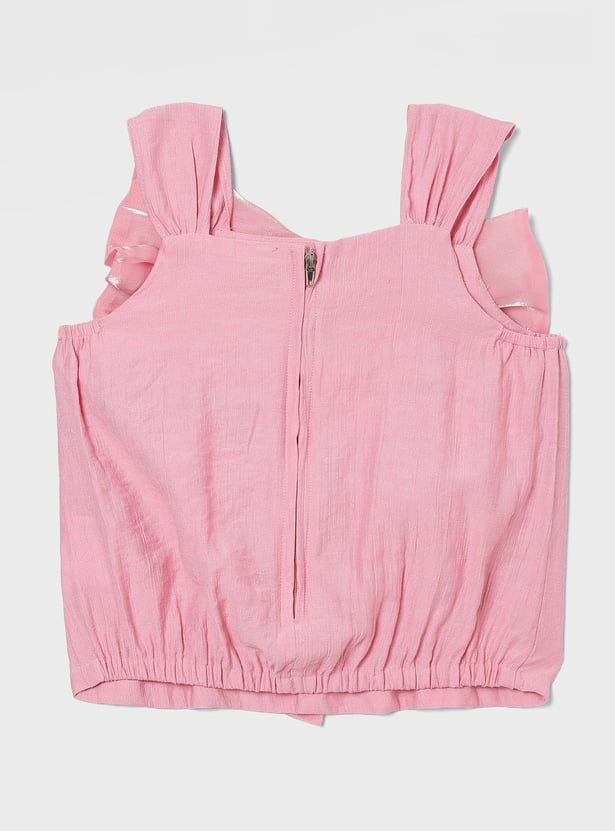 PEPPERMINT Girls Bow-Detailed Top with Skort