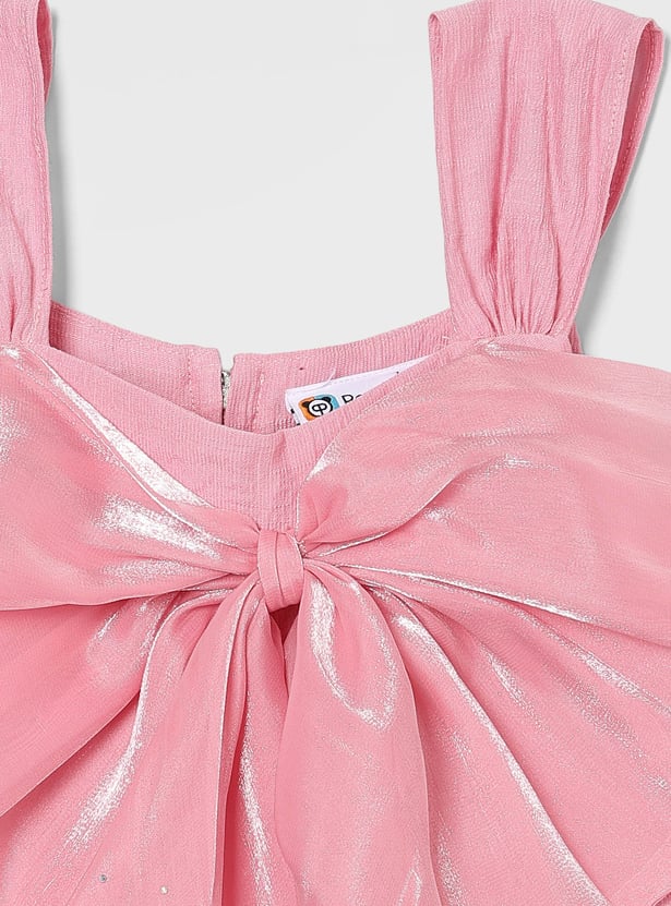 PEPPERMINT Girls Bow-Detailed Top with Skort