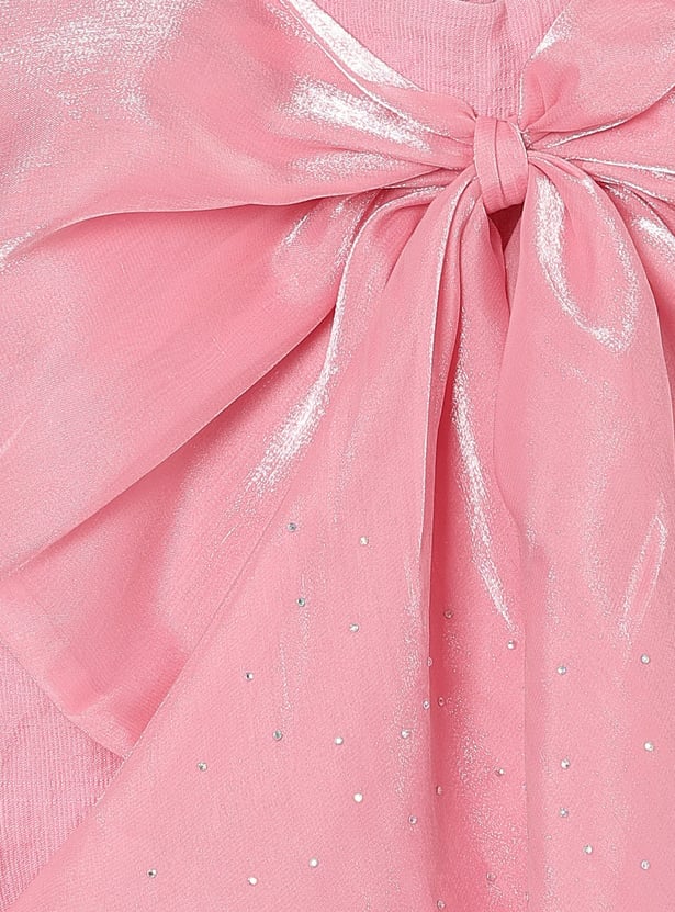 PEPPERMINT Girls Bow-Detailed Top with Skort